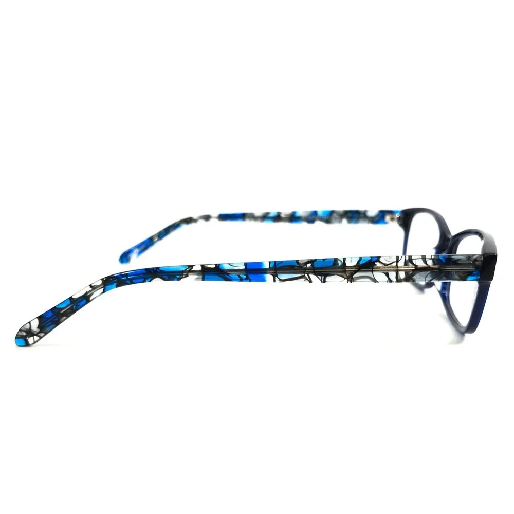 Bloom Optics Petite Eyeglasses Frames PAULA BLU Blue Gray Rectangle 49-16-140